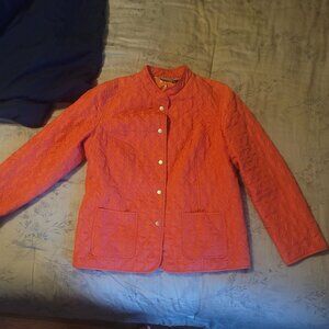Light spring or fall orange quilted Chico's jacket size 1